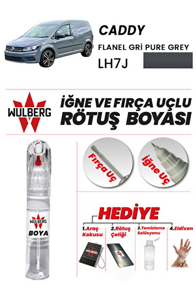1_org_zoom-2718.jpg Volkswagen Caddy Flanel Gri LH7J Rötuş Boya 25 ml İğne & Fırça Uçlu Kalıcı Çizik Giderici - Görsel 1