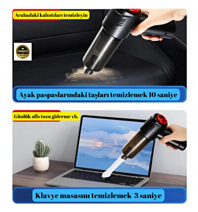 Iveco Daily USB KABLOSUZ EMİŞ VE ÜFLEMELİ ŞARJLI OTO EL SÜPÜRGESİ SİYAH