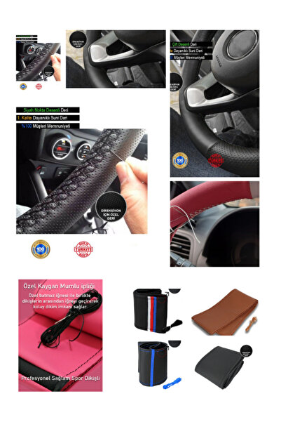 1_org_zoom-2872.jpg Peugeot Rifter ÖZEL süper deri Direksiyon Kılıfı Dikmeli Sarı Spor Dikiş - Görsel 1
