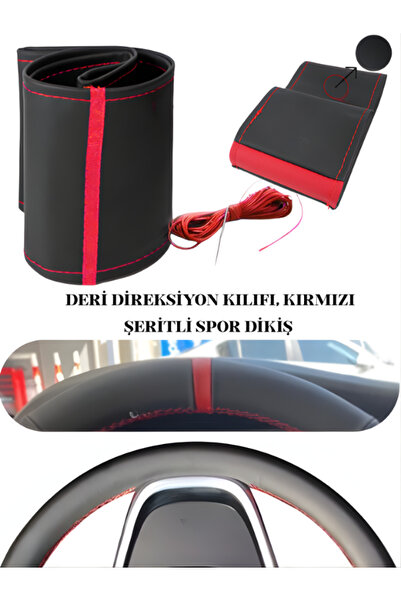 1_org_zoom-2910.jpg Opel Vivaro Pembe Deri Dikiş Direksiyon Kılıfı Prime Kalite - Görsel 1