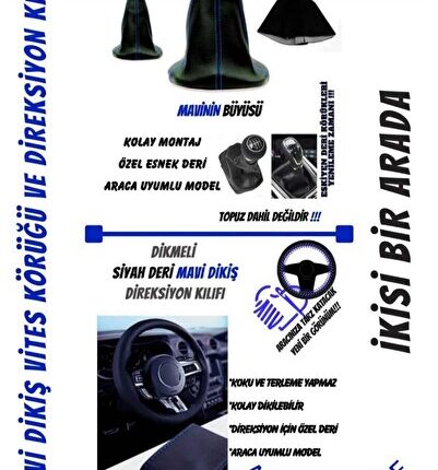 FORD TOURNEO COURİER Uyumlu Araba,Oto,Araç direksiyon kılıfı ve vites İKİLİ SET