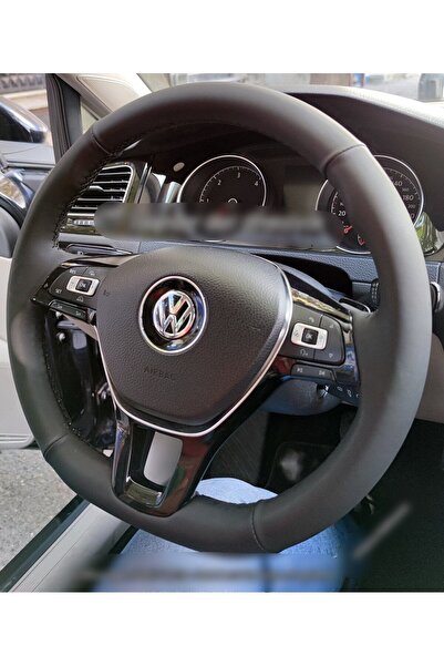 1_org_zoom-4650.jpg Volkswagen Caddy 2016 - 2019 Araca Özel Dikmeli Direksiyon Kılıfı (Bentley Siyah Dikişli ) - Görsel 1
