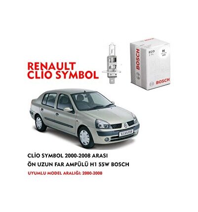 CLİO SYMBOL 2000-2008 ARASI ÖN UZUN FAR AMPÜLÜ H1 55W (1ADET)