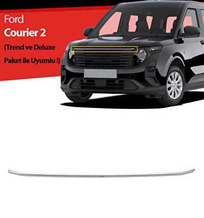 S-Dizayn Ford Courier Krom Ön Panjur Üst Çıtası 2023 Üzeri A+ Kalite 5922181