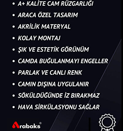 Ford Courier Cam Rüzgarlığı 4'lü Takım (MUGEN TİP, DAYANIKLI MALZEME, KOLAY MONTAJ)