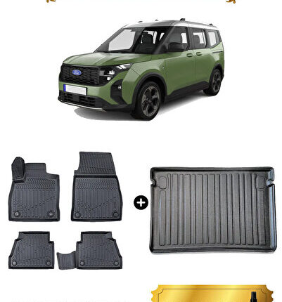 Ford Tourneo Courier 2024 - 2025 - 2026 Model Araca Özel Havuzlu Paspas ve Bagaj Havuzu(HEDİYELİ)