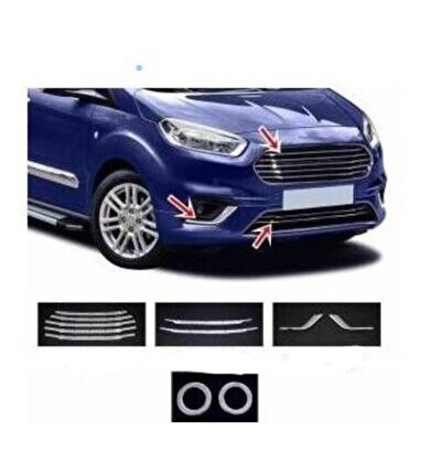 Ford Courier Krom Ön Panjur + Sis Çerçeve + Sinyallik Seti 11 Parça 2018 2019 2020