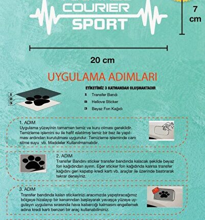 Ford Tourneo Courier Nabız Kalp Atışı Ritim Tourneo Courier Araç Uyumlu Oto Sticker 2 Adet Beyaz 20*