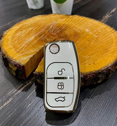 Ford Focus,fiesta,mondeo,cmax,courier Nano Yüksek Kalite Kumanda Kılıfı 3 Buton Beyaz Renk