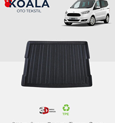 Ford Courier Koltuklu Van (2014-2023) Uyumlu 3d Bagaj Havuzu