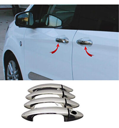Ford Tourneo Courier Krom Kapı Kolu 4 Kapı 2014 Üzeri Paslanmaz Çelik