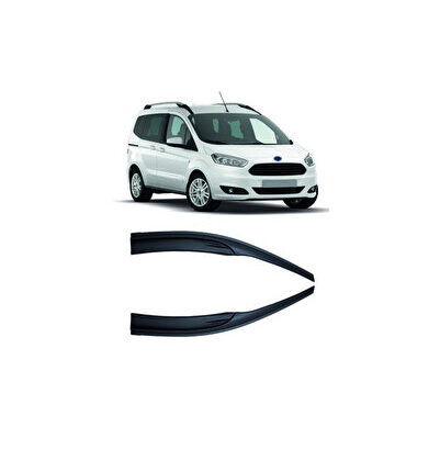 Ford Courier 2014-2023 Uyumlu Mugen Cam Rüzgarlığı Seti Piano Black Ön 2 Li