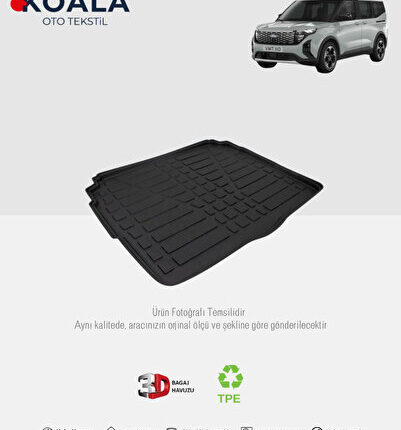 Ford Tourneo Courier (2024+) 3d Bagaj Havuzu