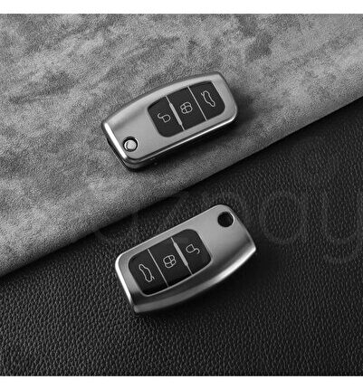 Ford Fiesta Focus Courier Cmax Mondeo Kuga Galaxy Ecosport B Max C Max Tourneo Anahtar Kılıfı Gri