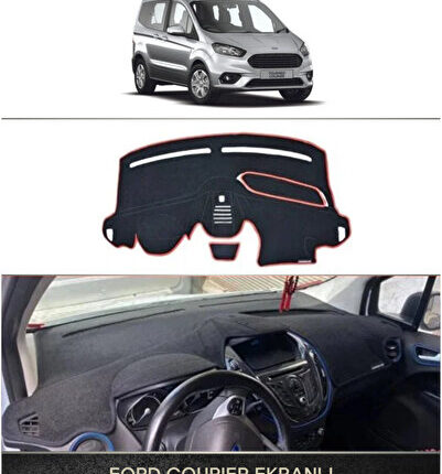 Ford COURİER (2013-2020) Ekranlı TORPİDO KORUMA Ön Örtüsü Göğüs Panel Koruyucu Kılıfı Halısı