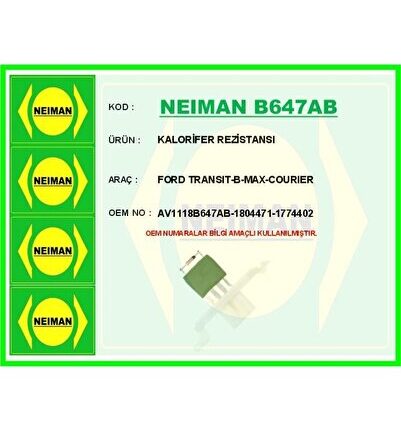 KALORİFER REZİSTANSI FORD TRANSIT-CUSTOM-COURIER-FOCUS-KUGA-BMAX-CMAX 10>
