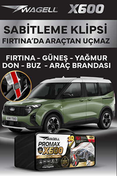 1_org_zoom-7097.jpg Ford Transit Courier 2025 Üzeri (yeni kasa) - X600 KLİPSLİ 4 MEVSİM Araba brandası - oto çadır örtü - Görsel 1