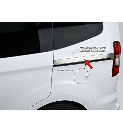 Ford Courier 2014-2023 Arası Krom Sürgülü Kapı Çıtası 2 parça