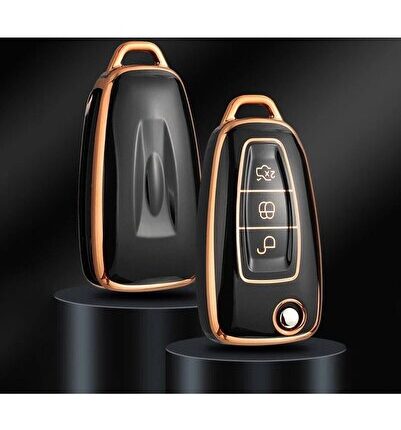 Focus Mondeo Transit Tourneo Custom Smax Ranger Anahtar Kılıfı Sustalı Model Siyah/gold