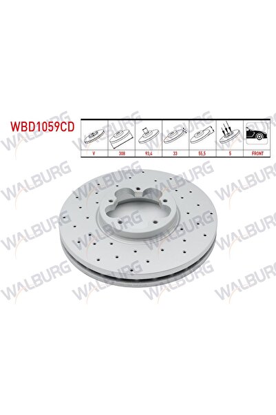 1_org_zoom-7880.jpg Ford Transit Custom 2.2 T I Ön HAVALI KAPLAMALI DELIKLI 5 BJN 308X33X93,4X55,5 Fren Diski - Görsel 1