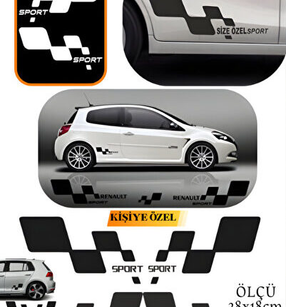 Peugeot Rifter Yan Sport 28×13 Sticker, Suya ve Güneşe Dayanıklı