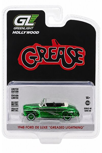 1_org_zoom-8706.jpg Hollywood Grease 1948 Ford De Luxe Greased Lightning 1:64 Limited Edition Diecast Model Araba - Görsel 1