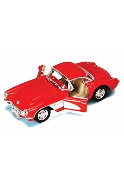 1_org_zoom-8843.jpg 1957 Chevrolet Corvette 1/34 Kırmızı Model Araba - Görsel 1
