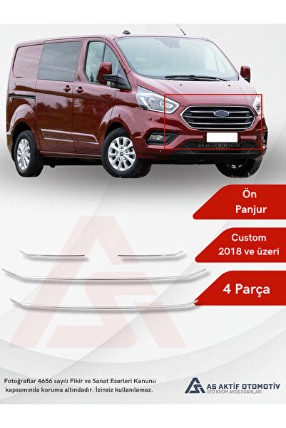 1_org_zoom-9175.jpg Ford Custom Van Ön Panjur 4 Parça 2018 ve Üzeri Krom Paslanmaz Çelik - Görsel 1