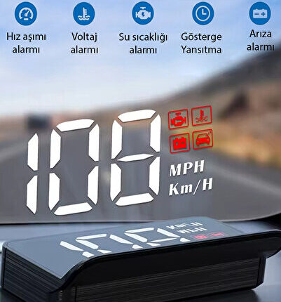 M3 HUD OBD2 Head-Up Display Dijital Hız Göstergesi GPS Destekli OBD -Alarmlı Ön Cam Ekran Projektör