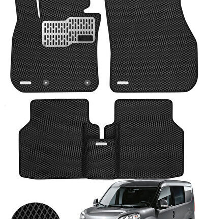 Fiat Doblo 2015-2022 Arası Uyumlu Hücreli Premium Eva Paspas Seti Tam Set Paspas Takımı Siyah