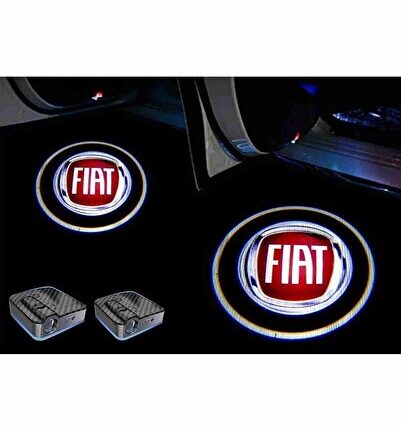 OTOACTİON Fiat Araçları Için Pilli Yapıştırmalı / MEsafe Sensörlü Kapı Altı Led Logo / Projektör