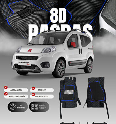 Fiat Fiorino (2007-2025) 8D Deri Havuzlu Oto Paspas | Tam Koruma,Araca Özel & Hızlı Montaj