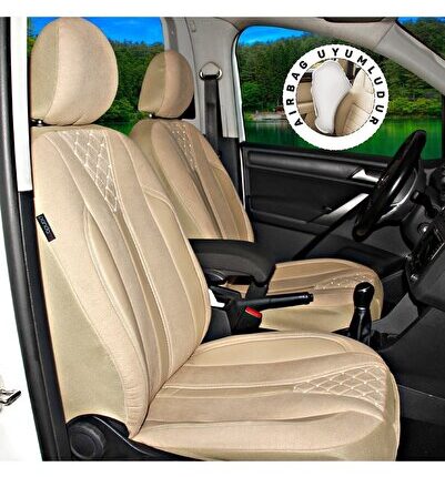 Renault Kangoo 2021+ Uyumlu Krem Ticari Tay Tüyü Koltuk Kılıfı